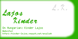 lajos kinder business card